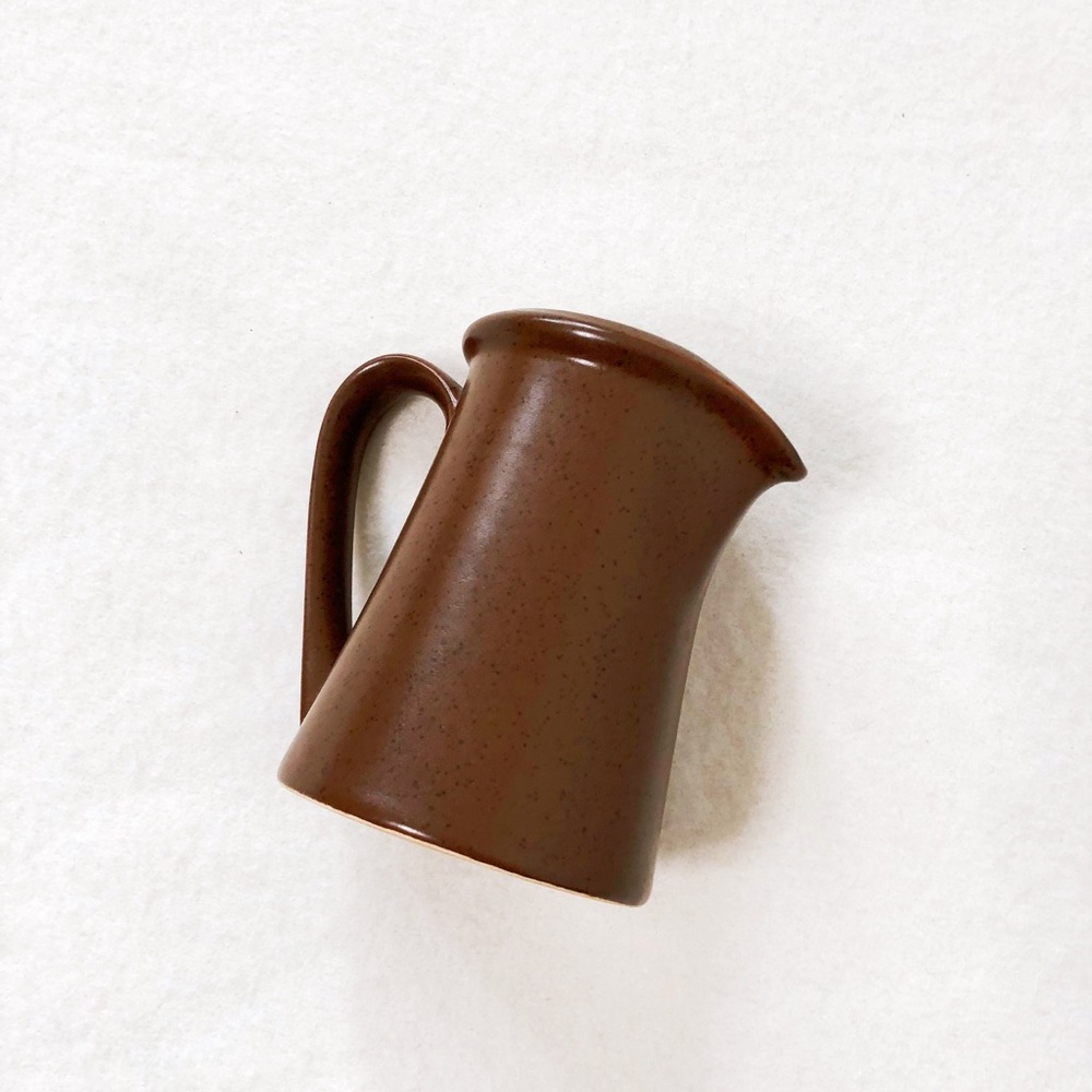 4/$22 Vintage Brown Speckle Mocha Stoneware Creamer Oven Table Dishwasher Safe - Picture 2 of 8